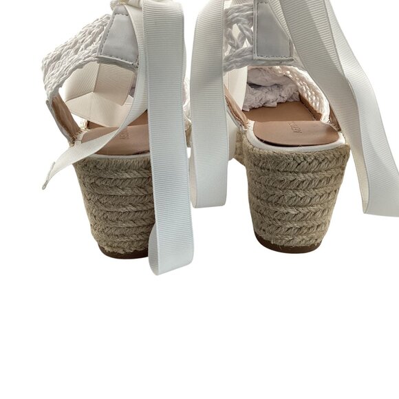 Aerosoles Scarlett Raffia Espadrille‎ Wedge Sandal Size 5 NWB White Strappy - Picture 7 of 8